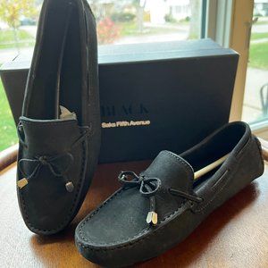 Saks Fifth Avenue Black Label Lace Driver Flats